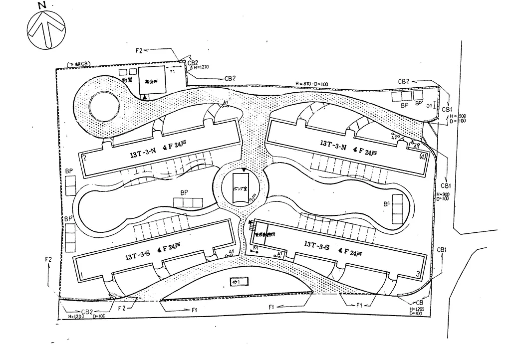 石橋西団地配置図