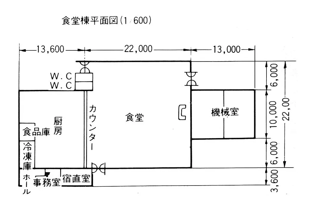 食堂棟平面図