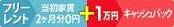【ニコイチ・全世帯】1万円CB+フリレ2ヶ月(2019春cp)
